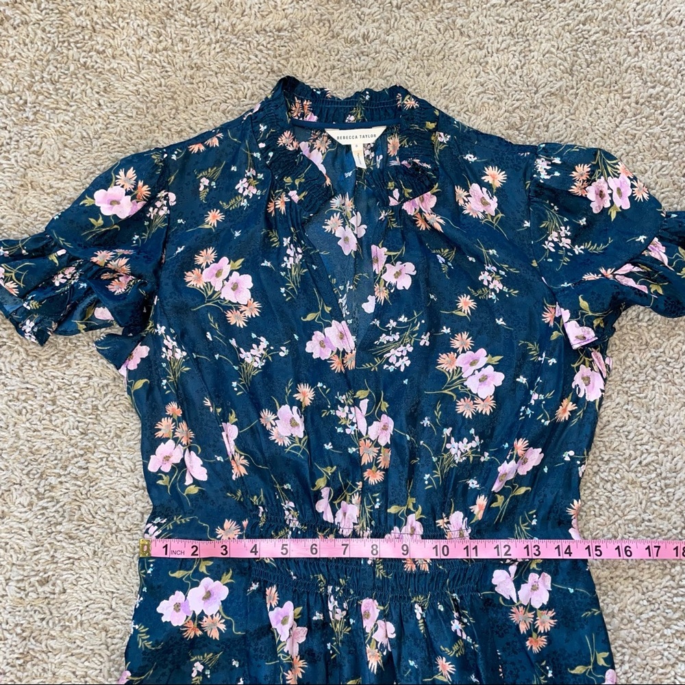 Rebecca Taylor Emilia Floral Silk Mini Dress Size 8 - Picture 12 of 13